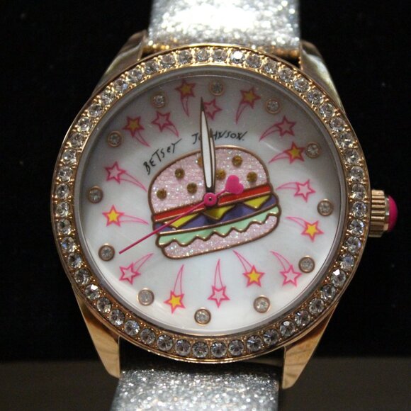 BRAND NEW WITH TAGS AUTHENTIC BETSEY JOHNSON HAMBURGER WRISTWATCH. FUN! main image 5